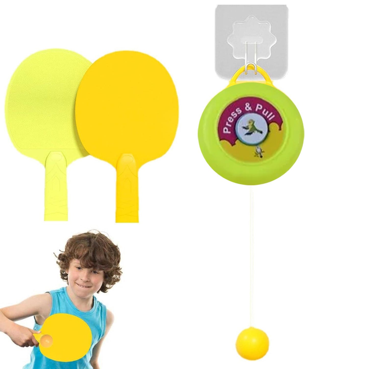 Portable Indoor Hanging Table Tennis With Three Ball Table Tennis Self Training Set - LootFaat