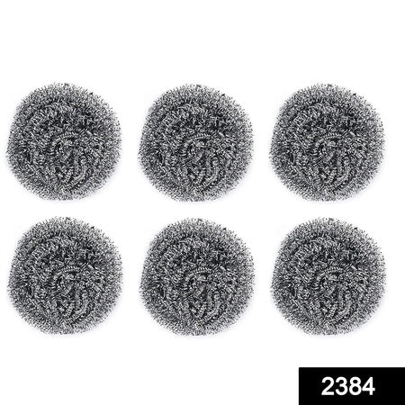 Round Shape Stainless Steel Scrubber (Pack Of 6) - LootFaat