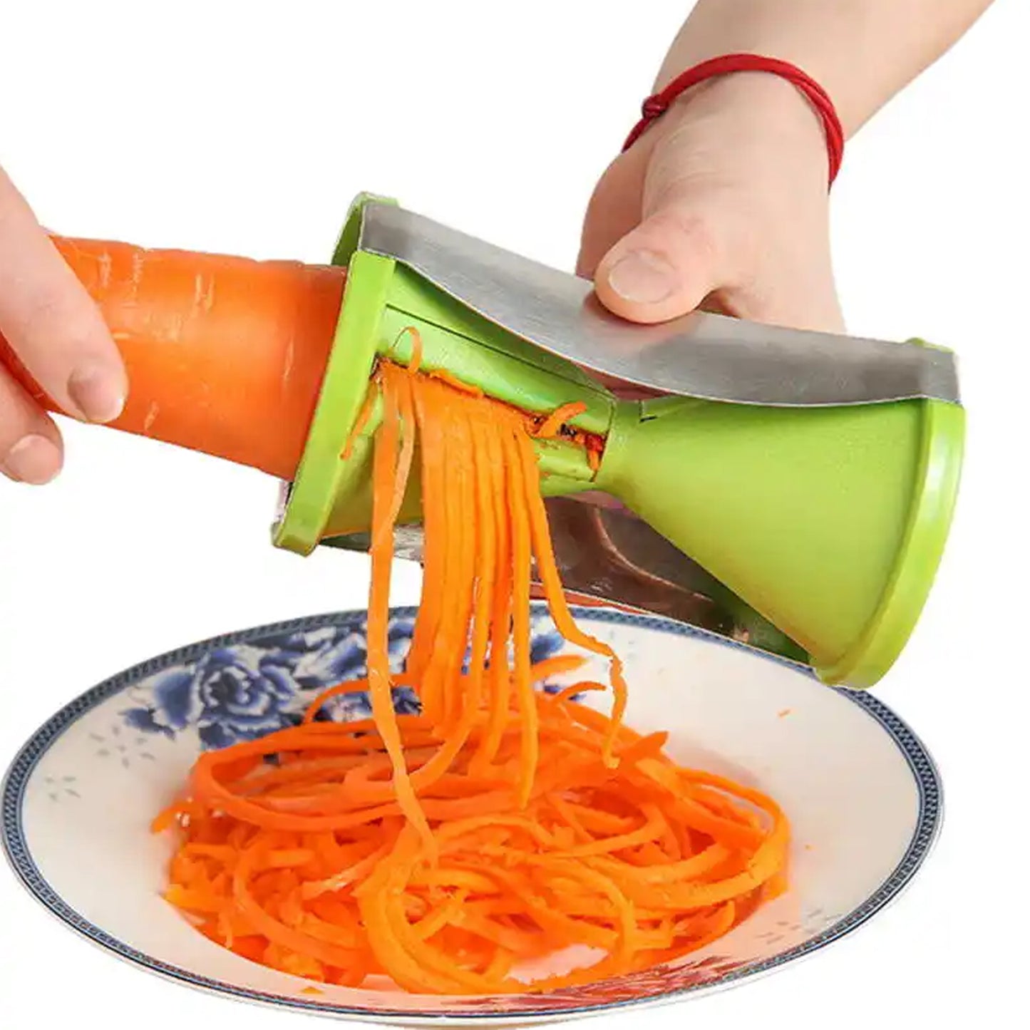 Portable Spiralizer Vegetable Slicer Handheld Spiralizer Peeler Stainless Steel Spiral Slicer For Salad Vegetables Fruit Slicer - LootFaat