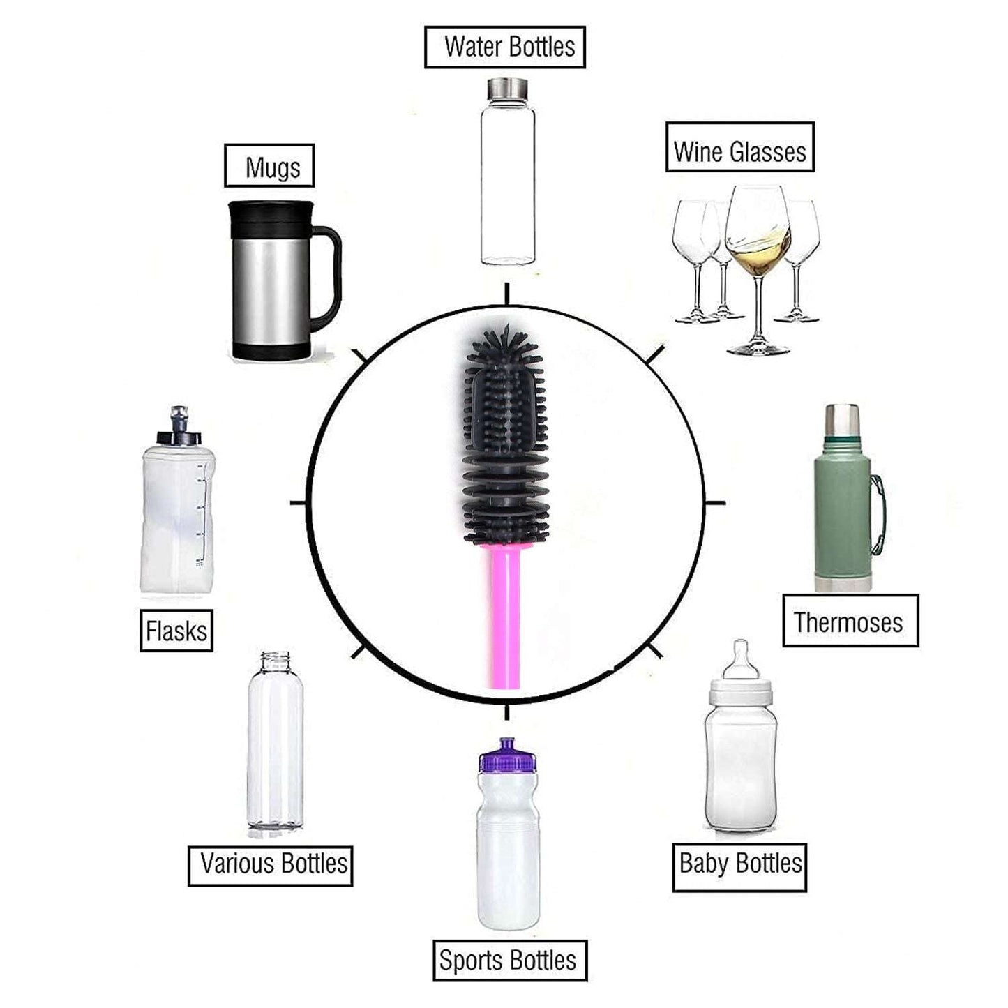 Long Bottle Cleaning Brush For Washing Water Bottle Narrow Neck Containers - LootFaat