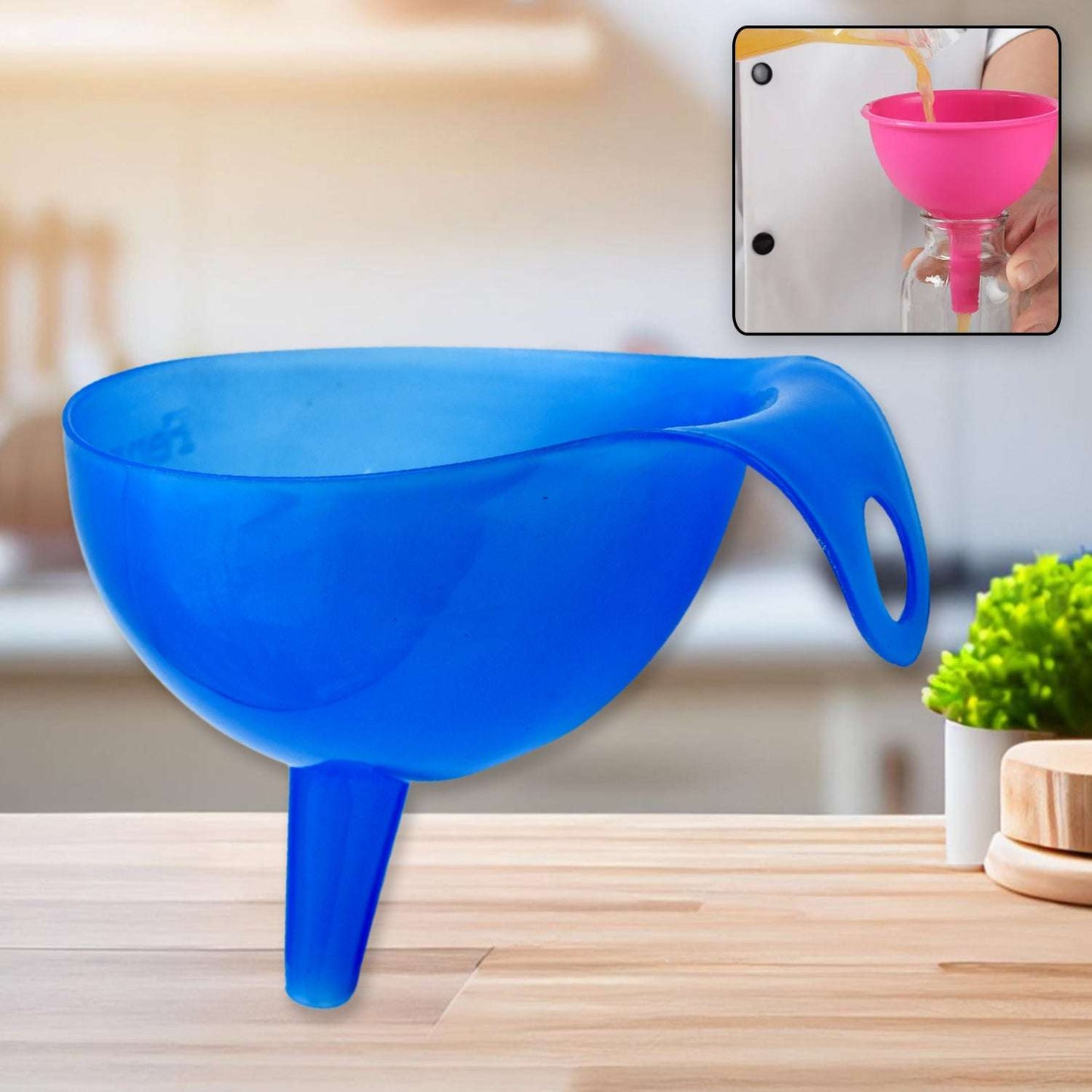 Plastic Funnel For Pouring Oil Sauce Water Juice Cooking Oil Powder Small Food-grains Food Grade Plastic Funnel (1 Pc) - LootFaat