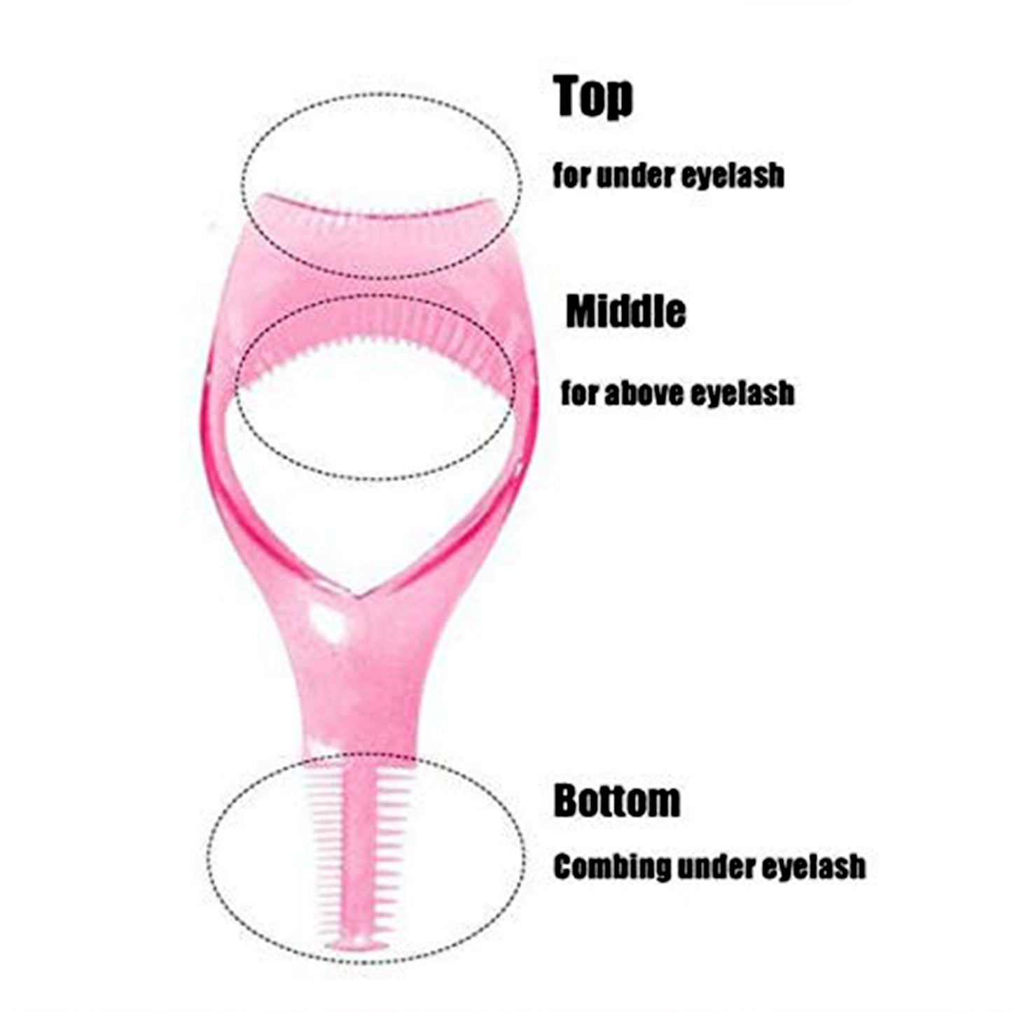 3 In 1 Plastic Makeup Cosmetic Eyelash Tool Lash Mascara Applicator Eyelashes Guide Eyelashes Brush Curler Comb Eye Makeup Tool Female Supply (1 Pc) - LootFaat
