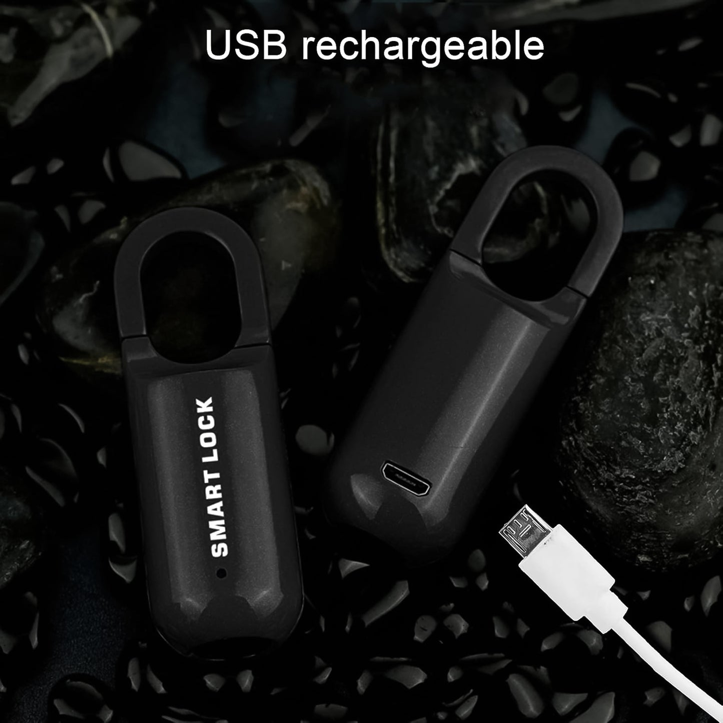 Small Usb Rechargeable Smart Fingerprint Padlock For Locker - LootFaat