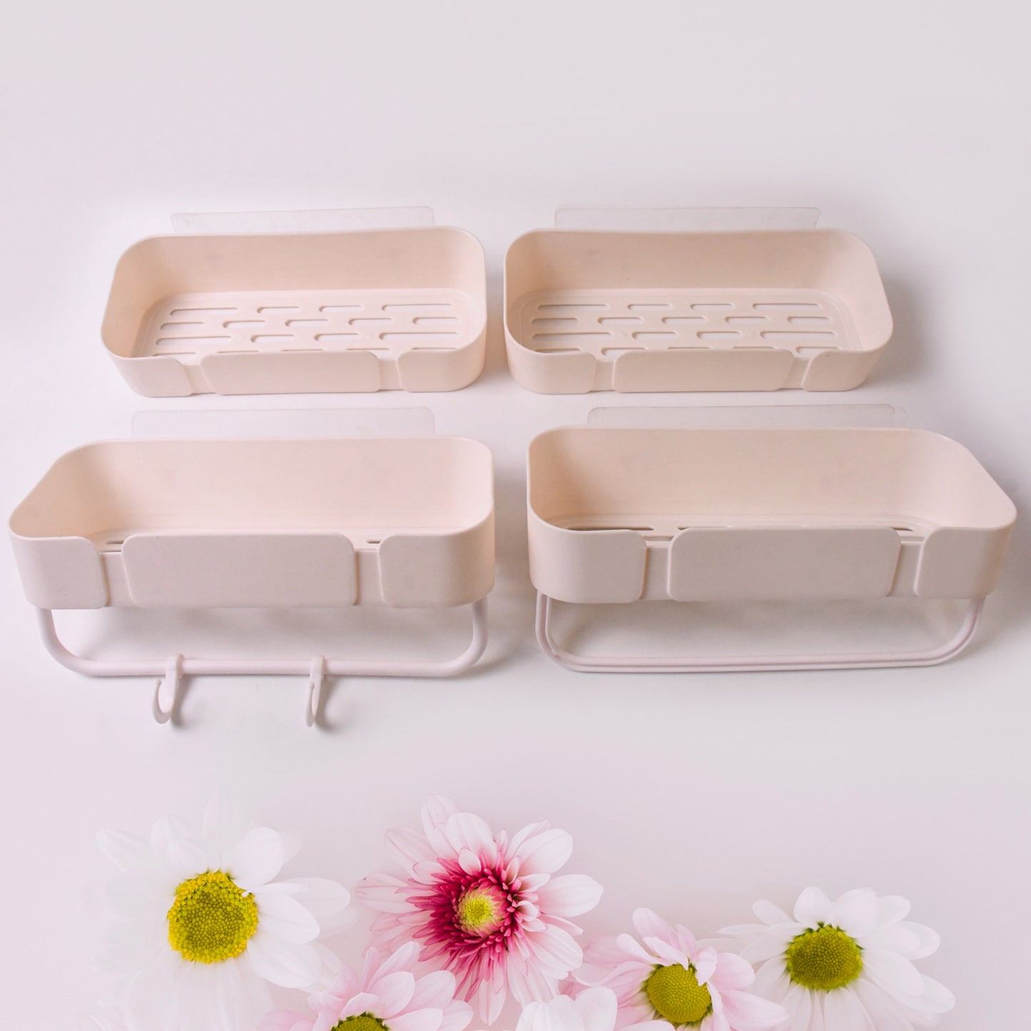 Multipurpose Kitchen Bathroom Wall Corner Shelf Rack (4 Pcs Set) - LootFaat