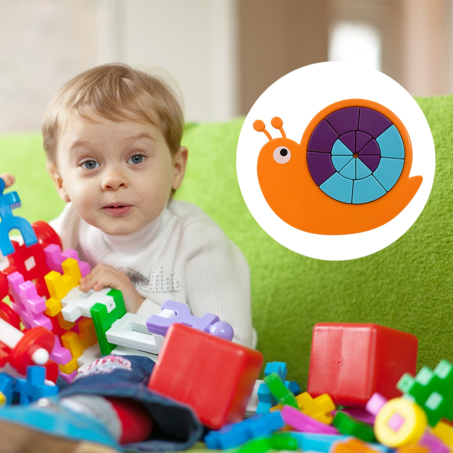 Toys Snail Puzzle Kids Mini Travel Puzzle Games Pre School Toys Develops Motor Reasoning Skills Stem Educational Toy Birthday Gifts 3 - 6 Year Kids Brain Games For Kids Building Blocks For Kids (Mix Color) - LootFaat