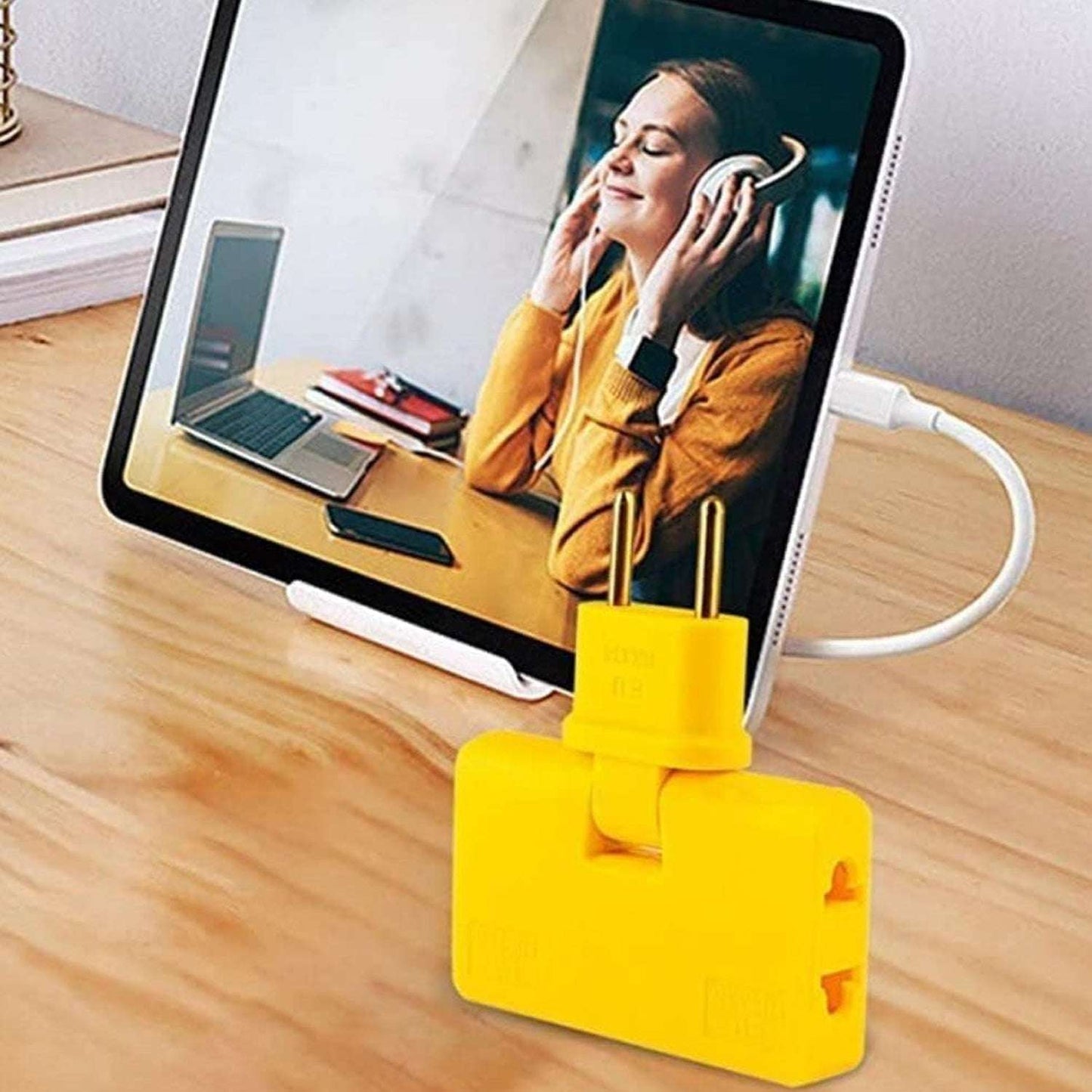 Wireless 3 In 1 Foldable Wall Plug Adapter Socket Converter (1 Pc)