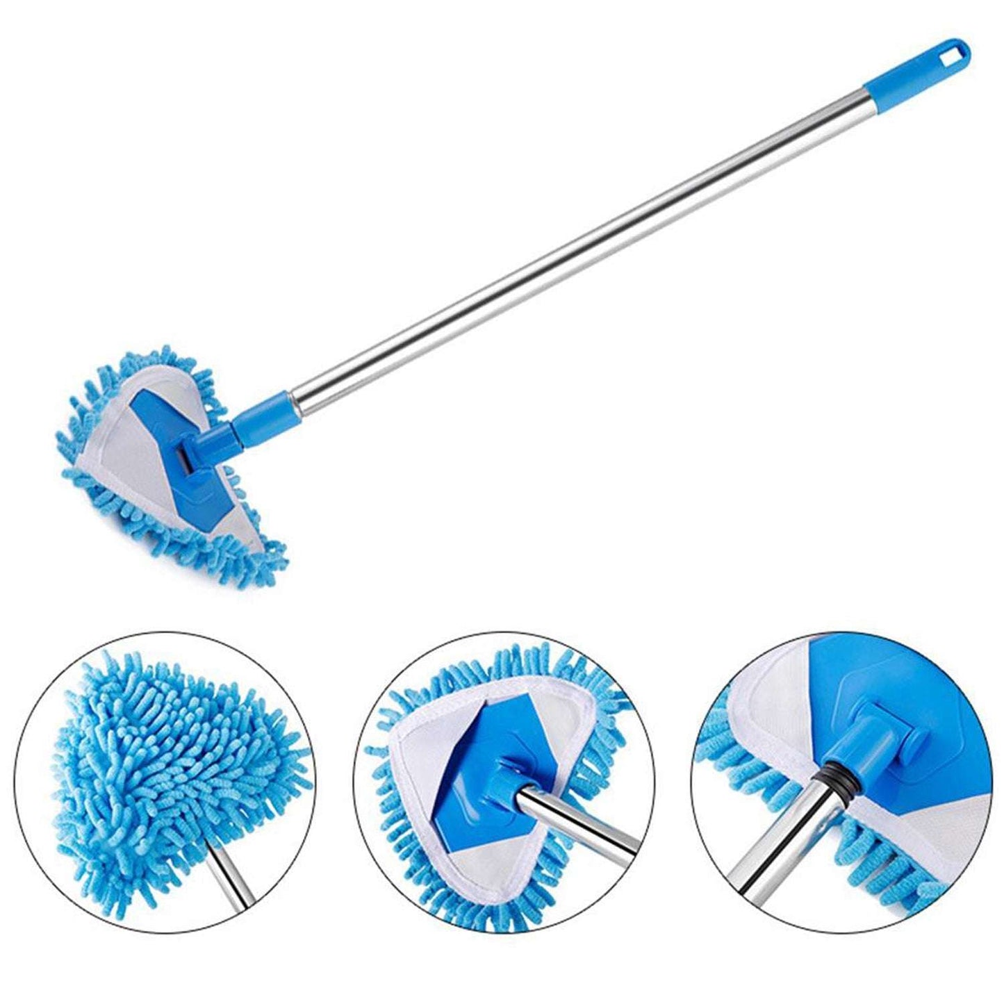 Stainless Steel Road Adjustable Triangle Mop Used For Cleaning Dusty And Wet Floor Surfaces And Tiles. - LootFaat