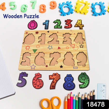 Wooden Number Puzzle Learning Educational Board (1 Set 2820 Cm) - LootFaat