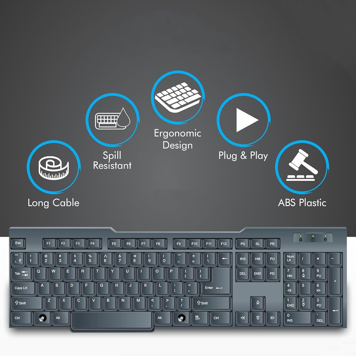 Wired Usb Keyboard 104 Keys (1 Pc) - LootFaat