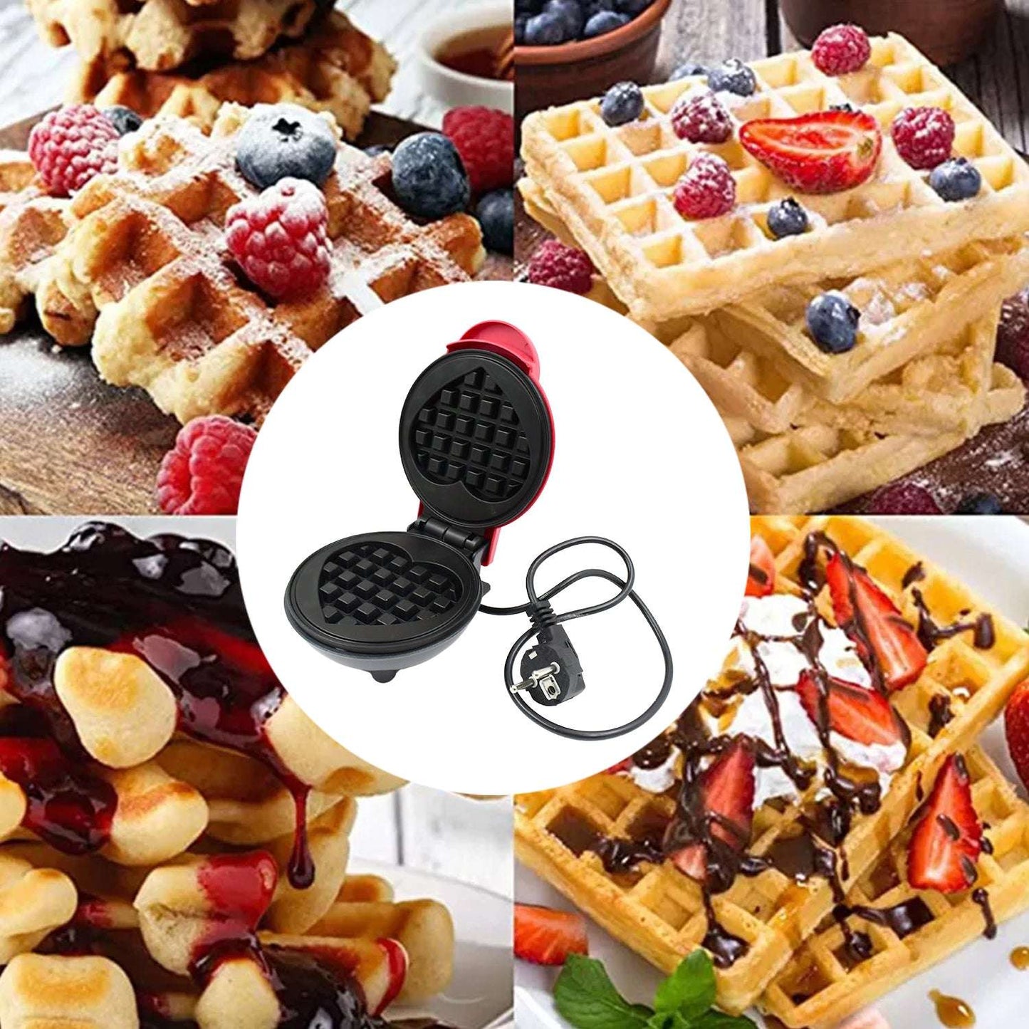 Mini Waffle Maker Machine Waffle Iron Home Appliances Kitchen Gift Easy To Clean On-stick Surfaces Perfect Breakfast Dessert Sandwich Pan Cakes Paninis Other Snacks Machine - LootFaat