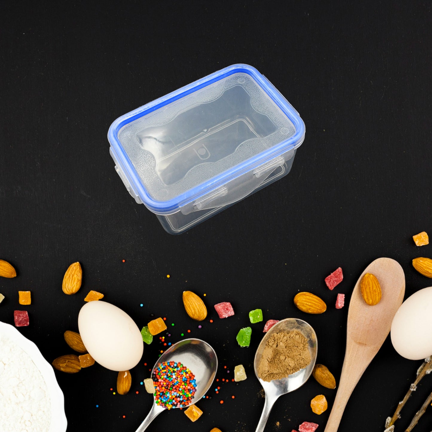 Kitchen Storage Container Set With Food Grade Plastic And Air Seal Lock Lid For Storage Of Grocery Spices Dry Fruits Use For Home Office Restaurant Canteens (3 Piece Set) - LootFaat