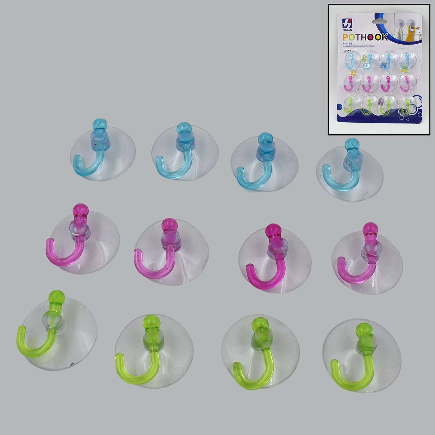 Transparent Rubber Vacuum Sucker Hooks Hanger Strong Suction Cup (12 Pc) - LootFaat