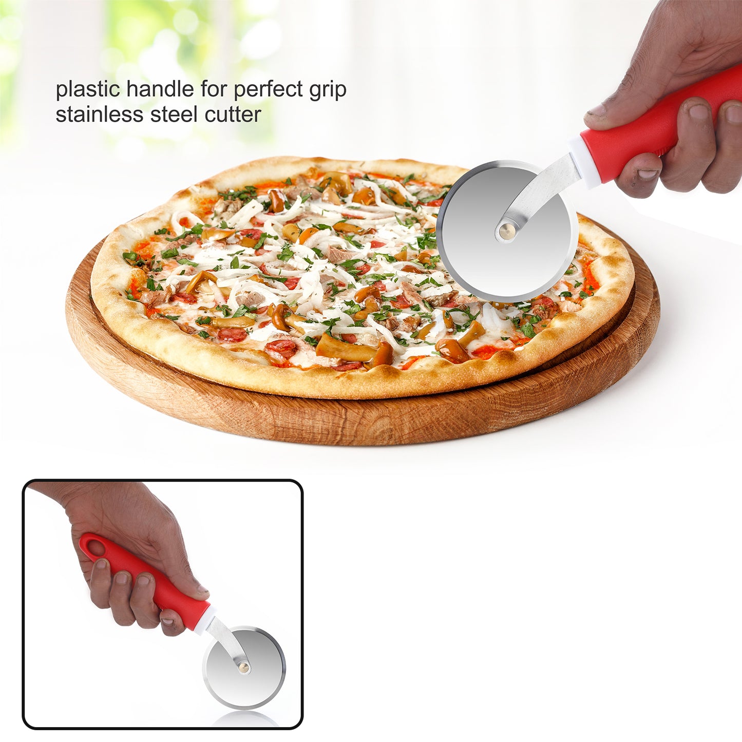 Ganesh Ganesh Pizza Pastry Cutter Wheel Pizza Cutter (Stainless Steel) - LootFaat