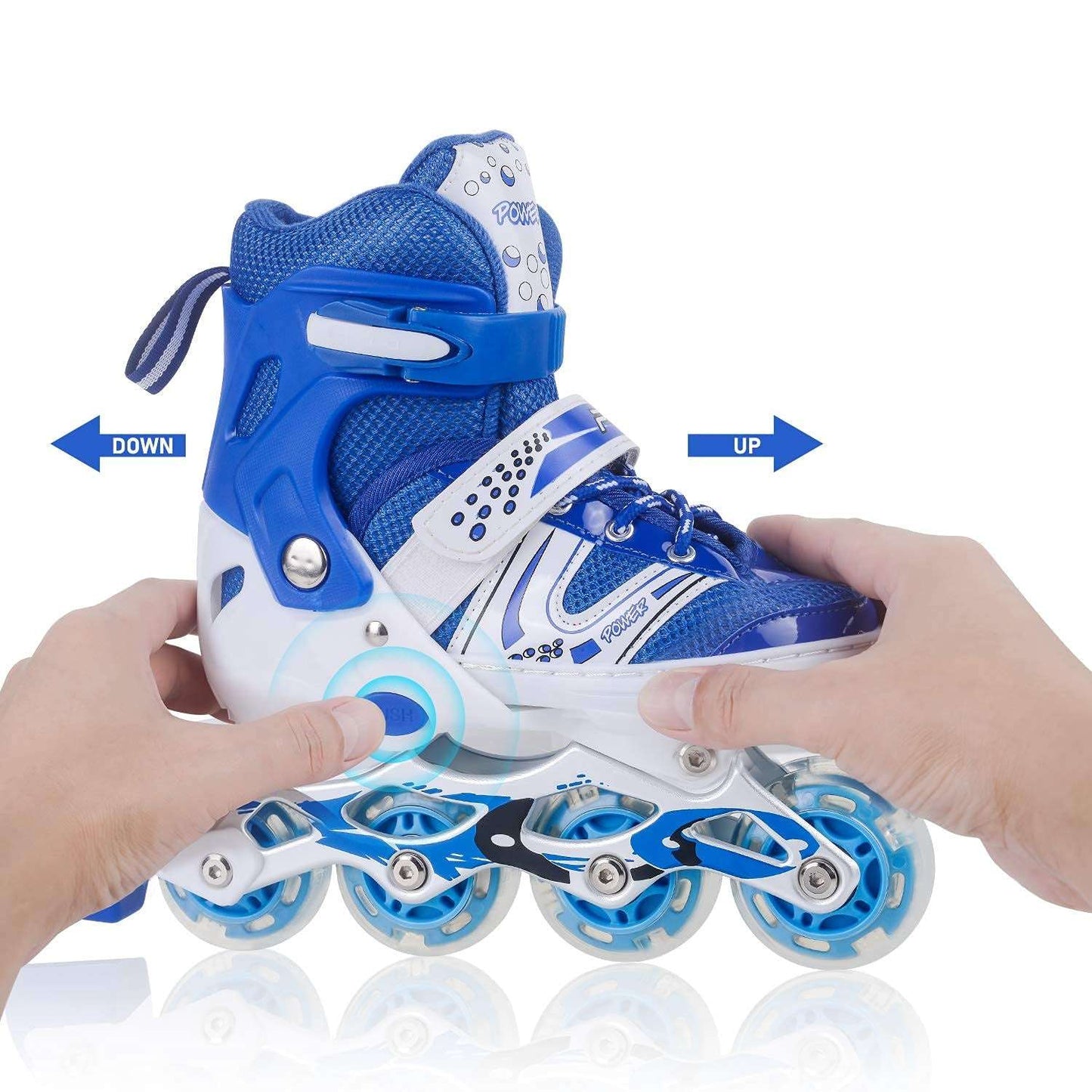 Inline Skates With Led Flashing Light Wheel With Adjustable Length Skate Premium High Quality Skates Pair - LootFaat