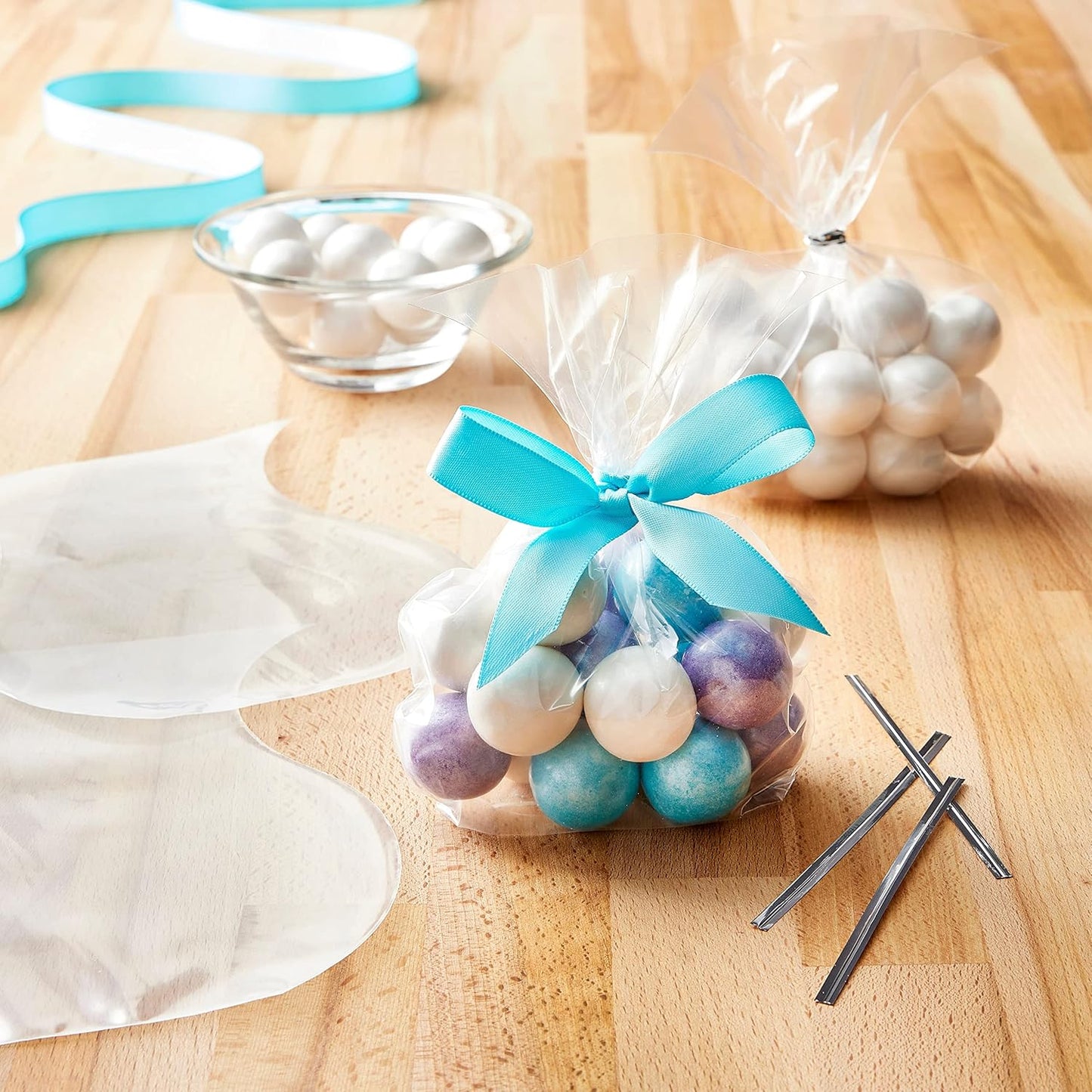 Clear Cookie Bags Gift Bag Clear Flat Treat Bags (50 Pc Set) - LootFaat