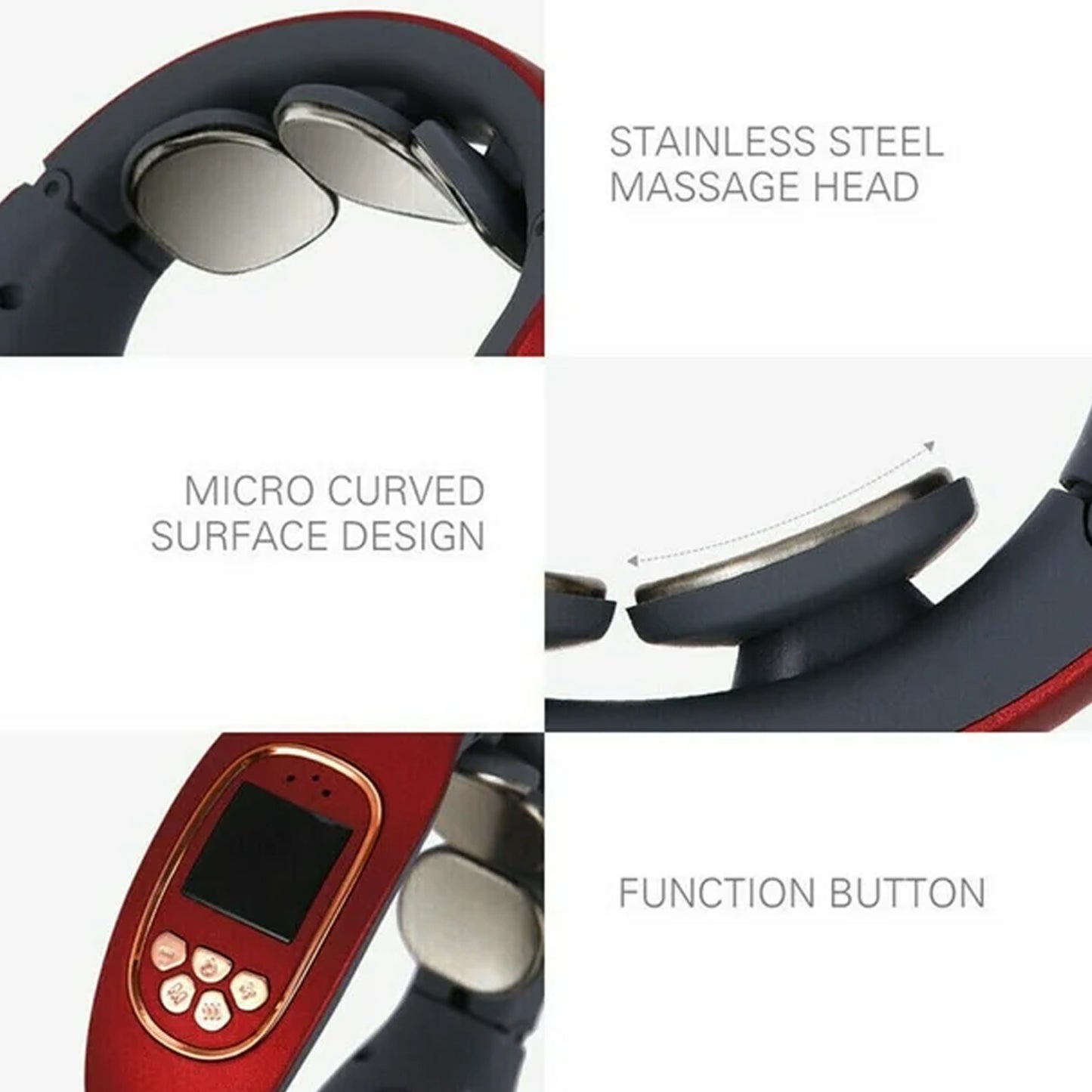 3 Heads Smart Electric Neck And Back Pulse Massager (1 Pc) - LootFaat