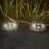 Solar Disk Lights - Slate Stone Outdoor Pathway Lights - 2 Pack