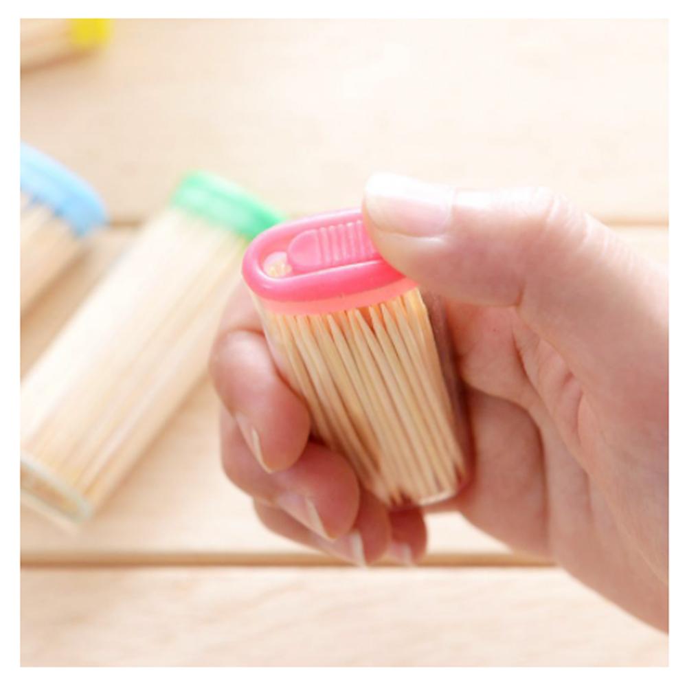 Bamboo Toothpicks With Dispenser Boxq - LootFaat