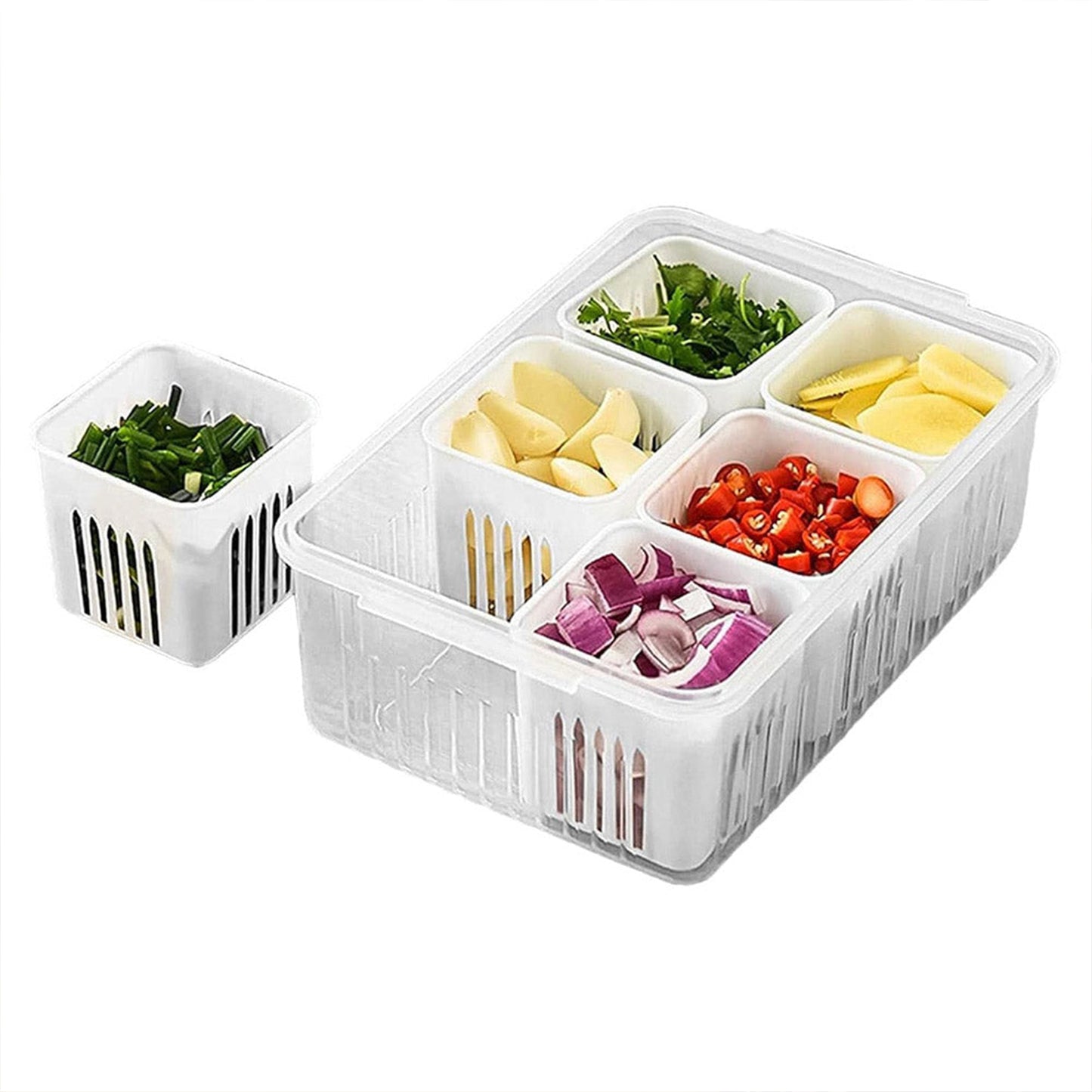 Fridge Storage Boxes Freezer Storage Containers Container For Kitchen Storage Set Storage In Kitchen Vegetable Storage Draining Crisper Refrigerator Food Box (1 Pc) - LootFaat