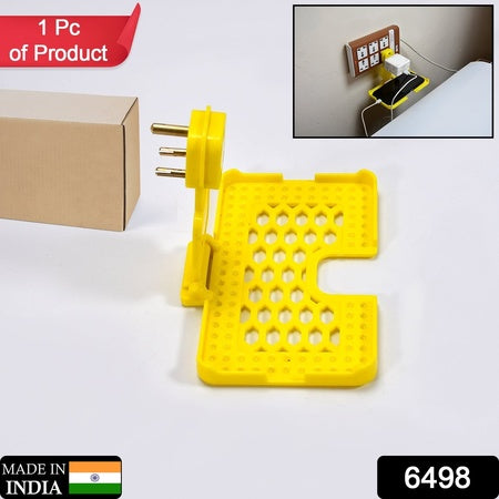 Multi-purpose Wall Holder Stand For Charging Mobile Just Fit In Socket And Hang (Yellow) - LootFaat
