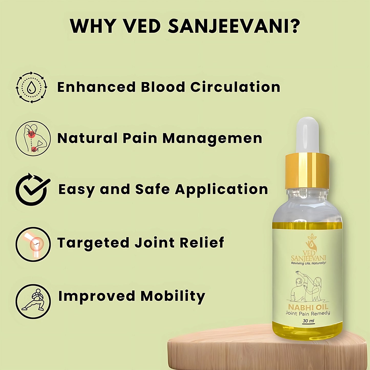 Ved Sanjeevani Nabhi Oil For Joint Pain Relief (30ml 1 Pc)