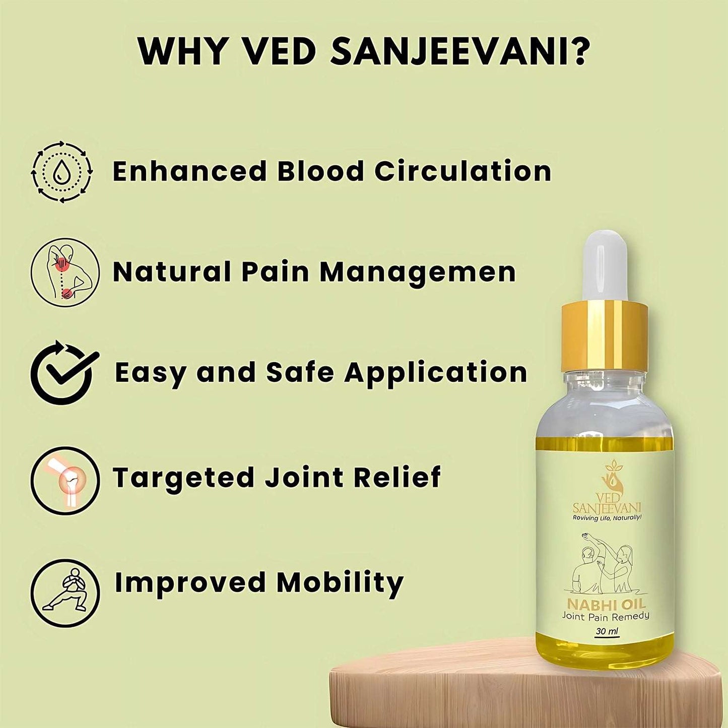 Ved Sanjeevani Nabhi Oil for Joint Pain Relief - 30ml