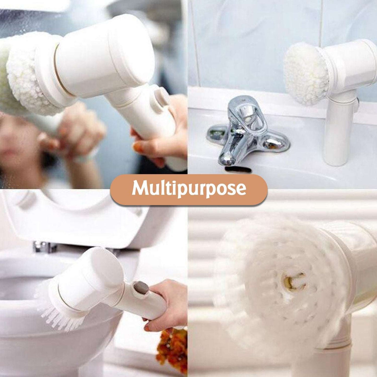 5in1 Home Kitchen Electric Cleaning Brush Electric Spin Scrubber - LootFaat