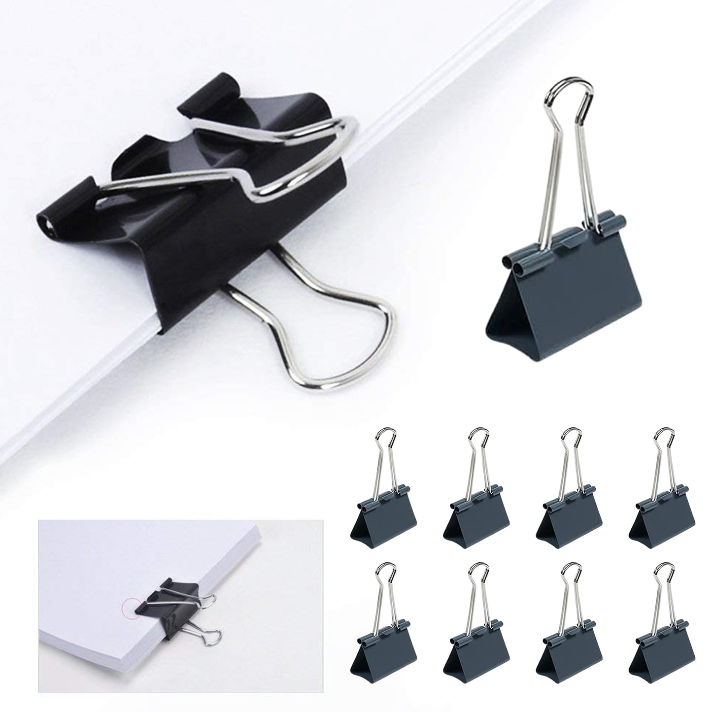 Paper Holding Binder Clips Paper Clips (8 Pcs Set Mix Color) - LootFaat