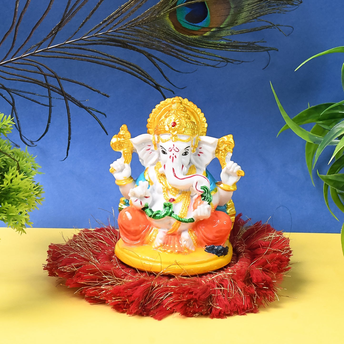 Lord Ganesha Idol Ganpati Statue Ganpatii Bappa Showpiece For Gifts (1 Pc) - LootFaat
