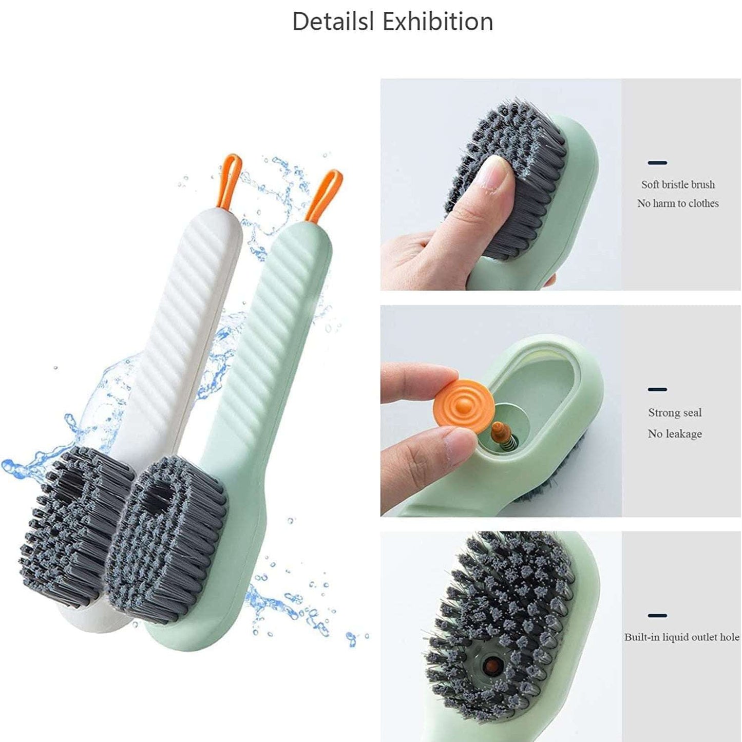 Multifunctional Scrubbing Brush With Liquid Soap Dispenser Cleaning Brush With Liquid Soap Dispenser Shoe Brush For Cleaning Cloth Cleaning Brush With Handleliquid Shoe Brush For Shoe Clothes (1 Pc) - LootFaat