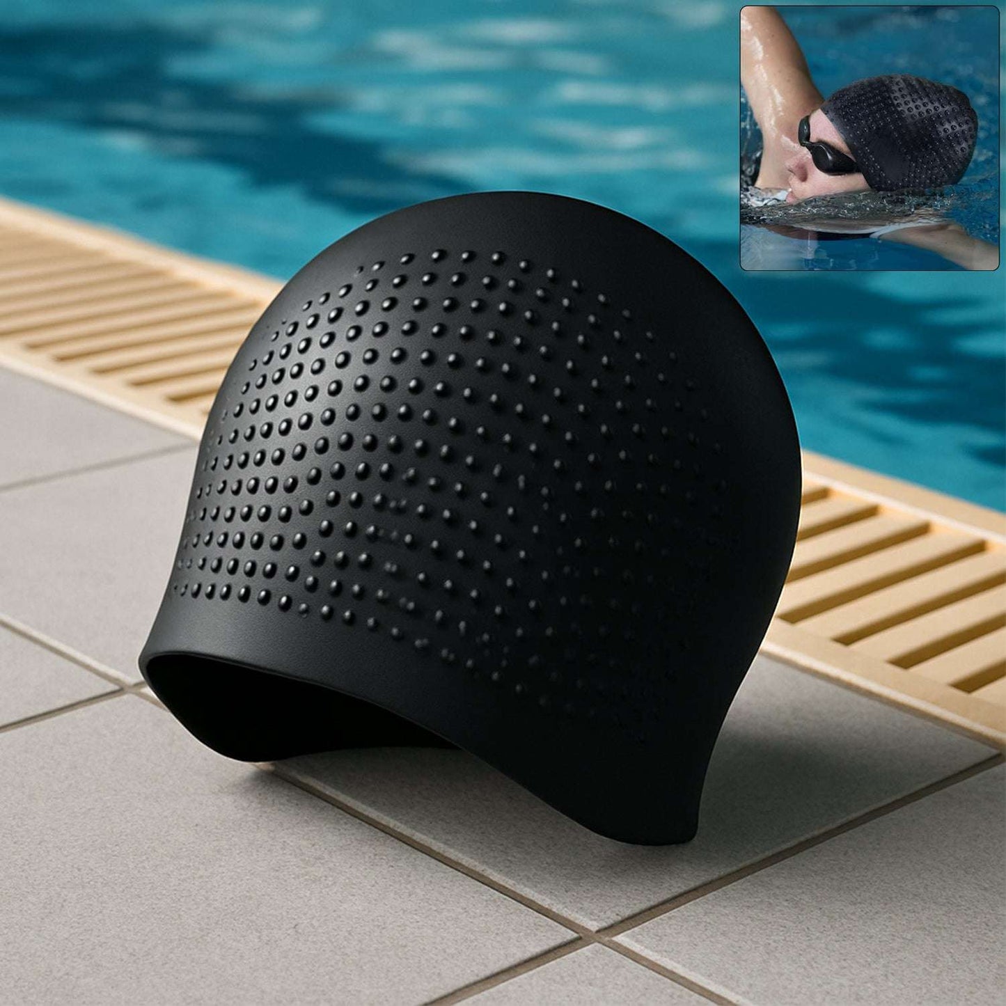 Waterproof Silicone Swimming Cap - Premium Quality for Men, Women & Kids