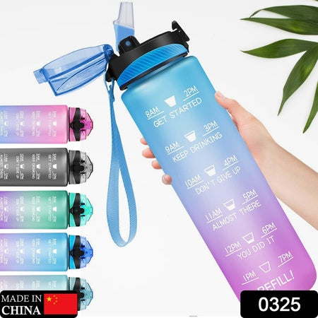 Motivational Water Bottle With Straw Time Marker Bpa-free Tritan Portable Gym Water Bottle Leakproof Reusable Special Design For Your Sports Activity Hiking Camping - LootFaat