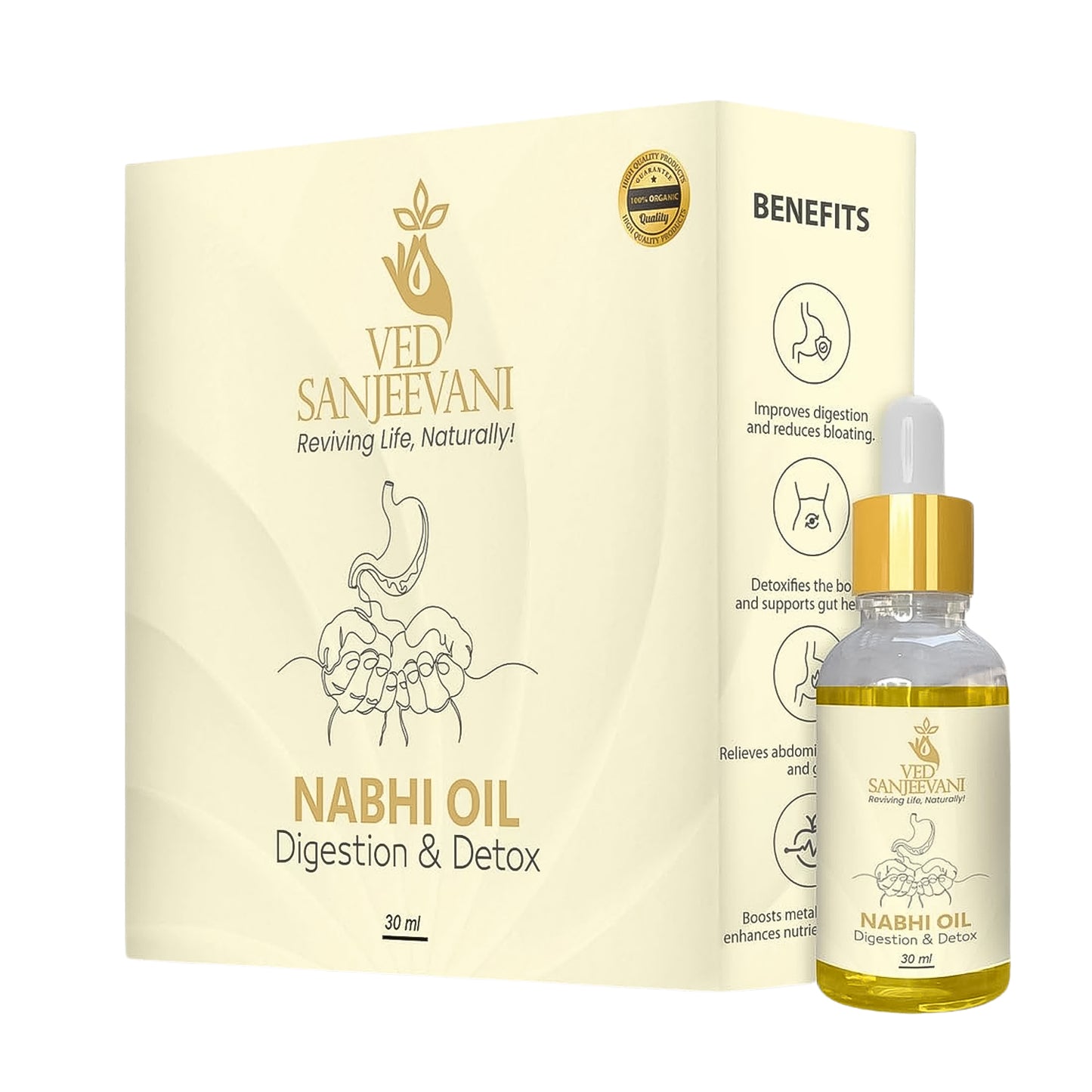 Ved Sanjeevani 30ml Ayurvedic Nabhi Oil For Digestion Detox (30ml 1 Pc)