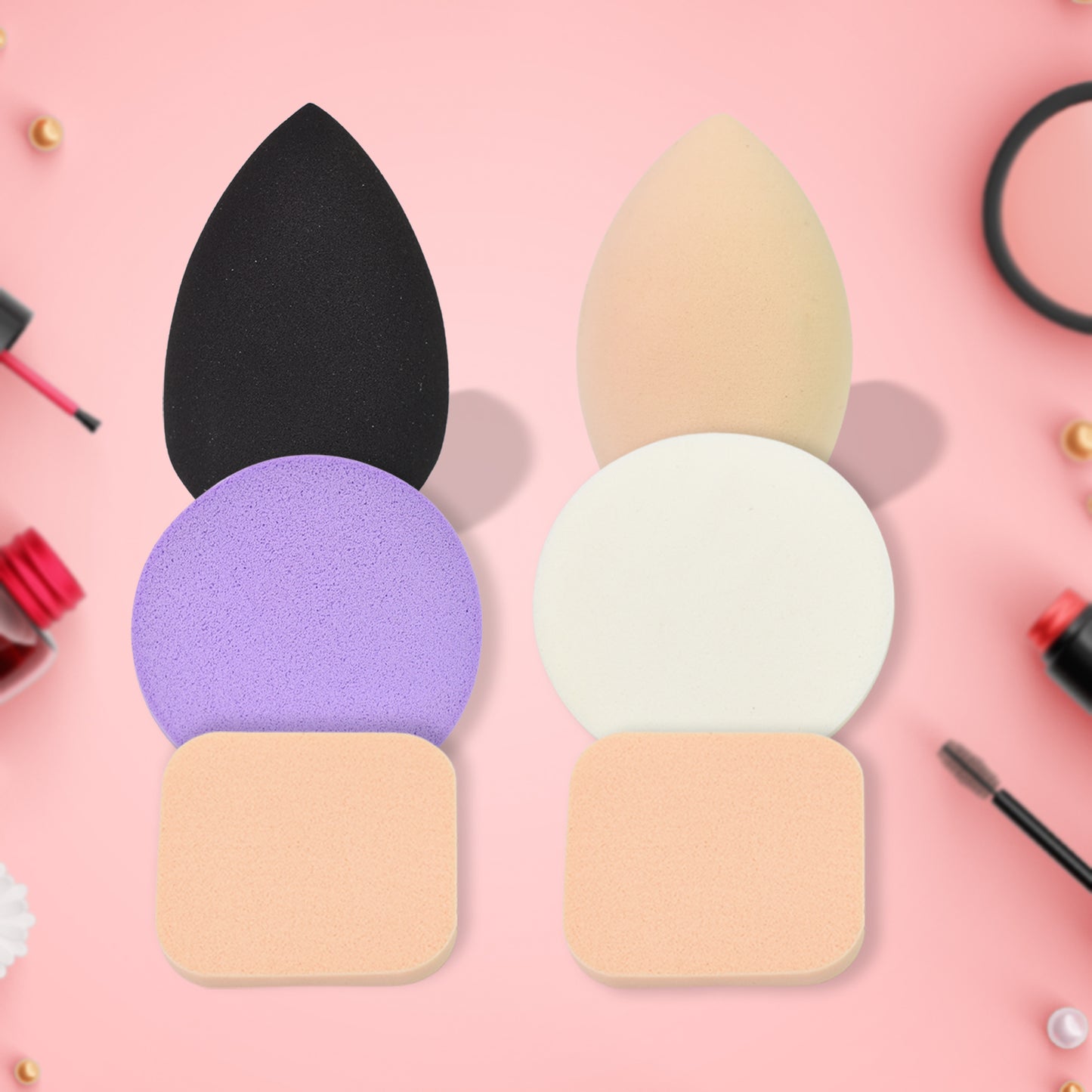 Makeup Sponges Set Perfect For Liquid Cream And Powder (6 Pcs Set) - LootFaat