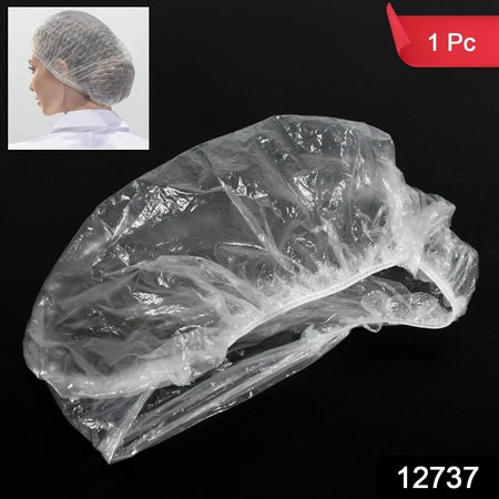 Disposable Plastic Shower Caps Clear Elastic Thick Bath Cap For Women Spahome Usehotel And Hair Salon (1pc) - LootFaat