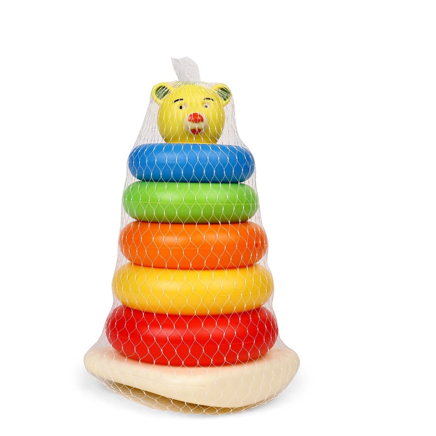 Plastic Baby Kids Teddy Stacking Ring Jumbo Stack Up Educational Toy 5pc - LootFaat