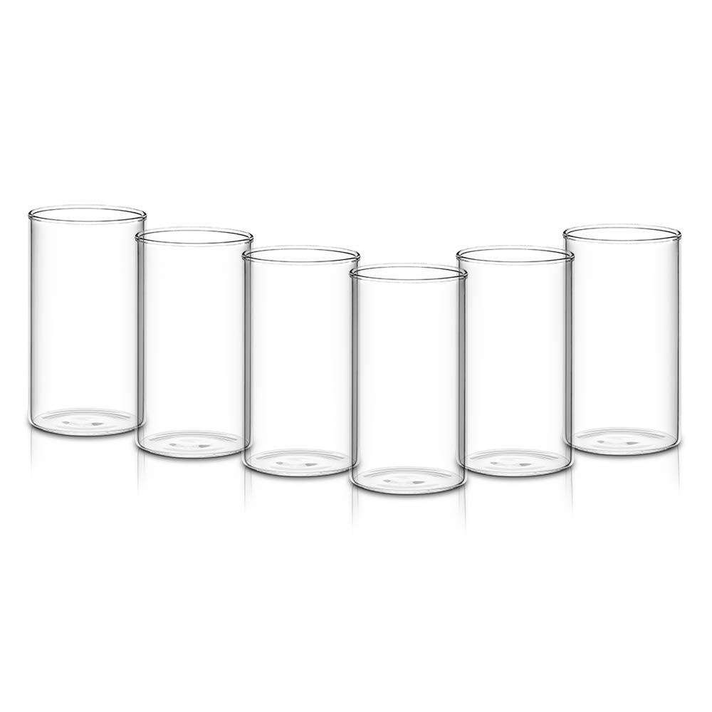 Heavy Unbreakable Stylish Plastic Clear Look Fully Transparent Glasses Set 330ml (6pcs) - LootFaat