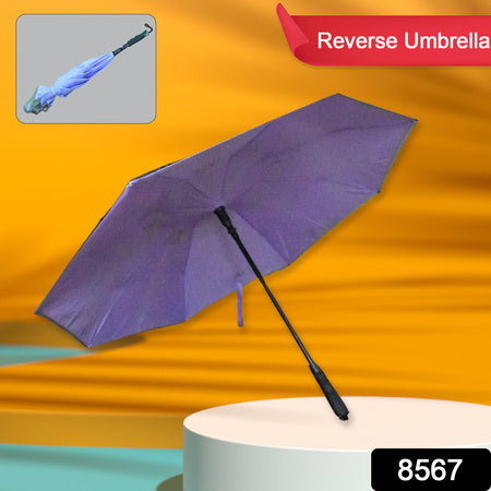 Travel Umbrella Windproof Umbrella Compact Folding Reverse Umbrella Unique Folding Umbrella (1 Pc) - LootFaat