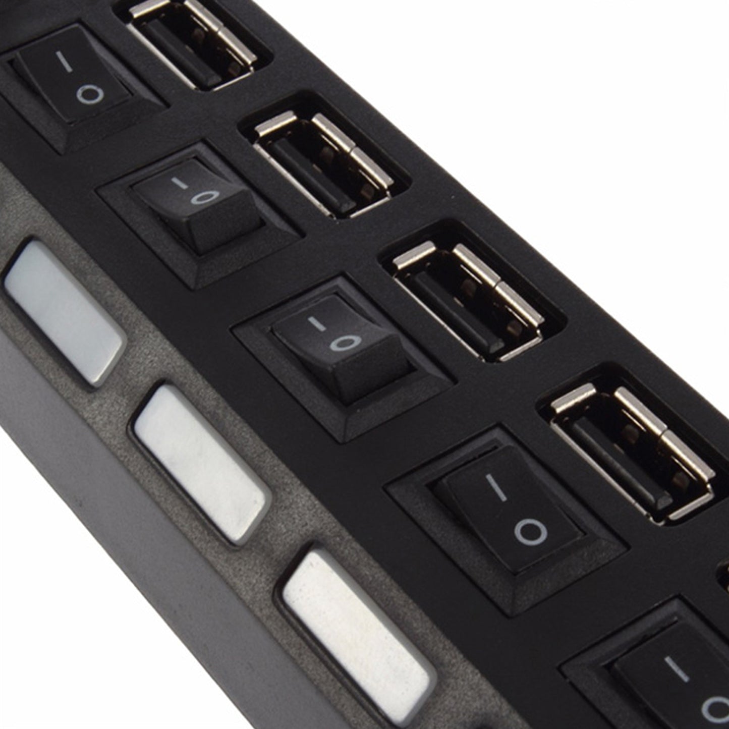 Usb Splitter Multi Port Usb 2.0 Hub 7 Port With Independent Onoff Switch And Led Indicators Usb A Port Data Hub Suitable For Pc Computer Keyboard Laptop Mobile Hdd Flash Drive Camera Etc - LootFaat