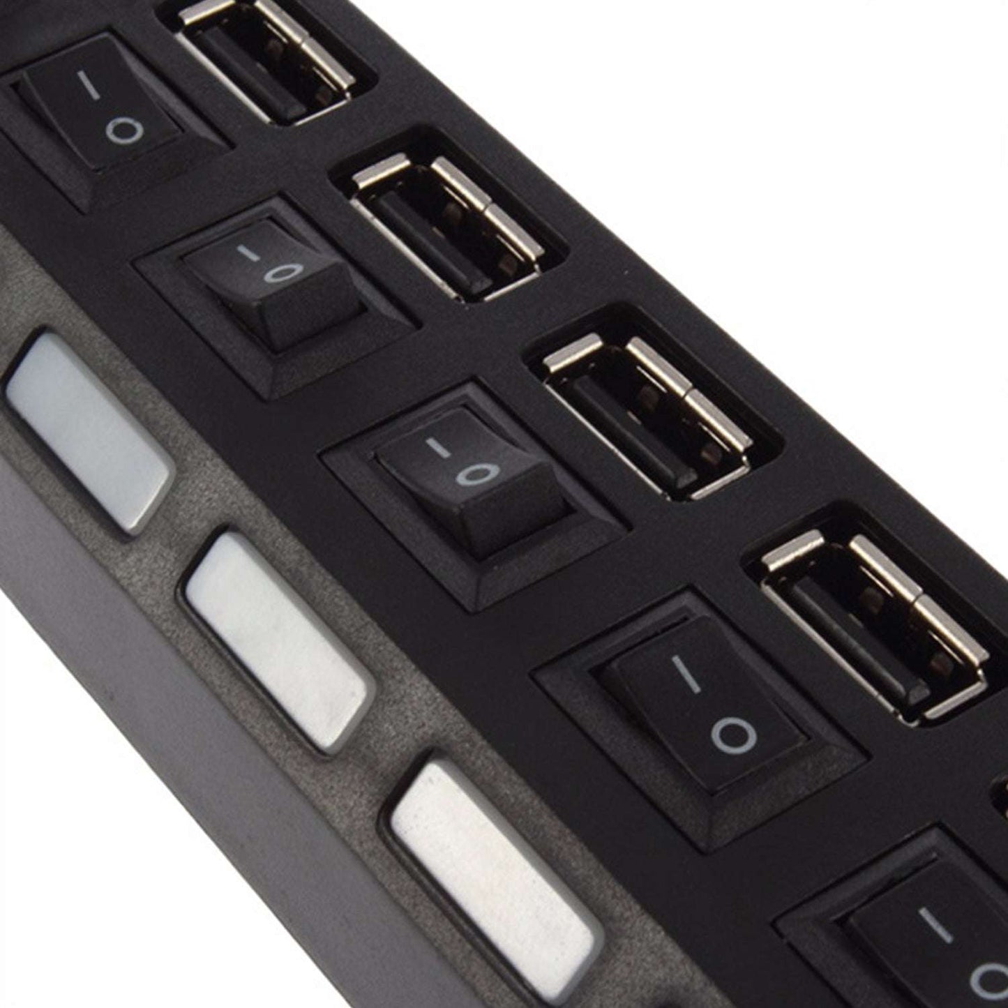 Usb Splitter Multi Port Usb 2.0 Hub 7 Port With Independent Onoff Switch And Led Indicators Usb A Port Data Hub Suitable For Pc Computer Keyboard Laptop Mobile Hdd Flash Drive Camera Etc - LootFaat