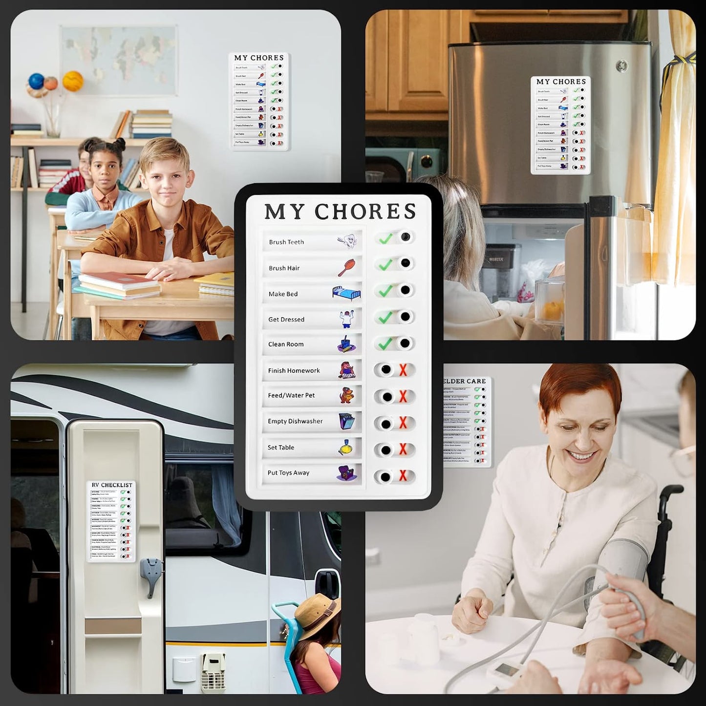 Portable My Chores Home Note Board Management Planning Memo Boards Reminding Time. (Size - 20x12cm) - LootFaat