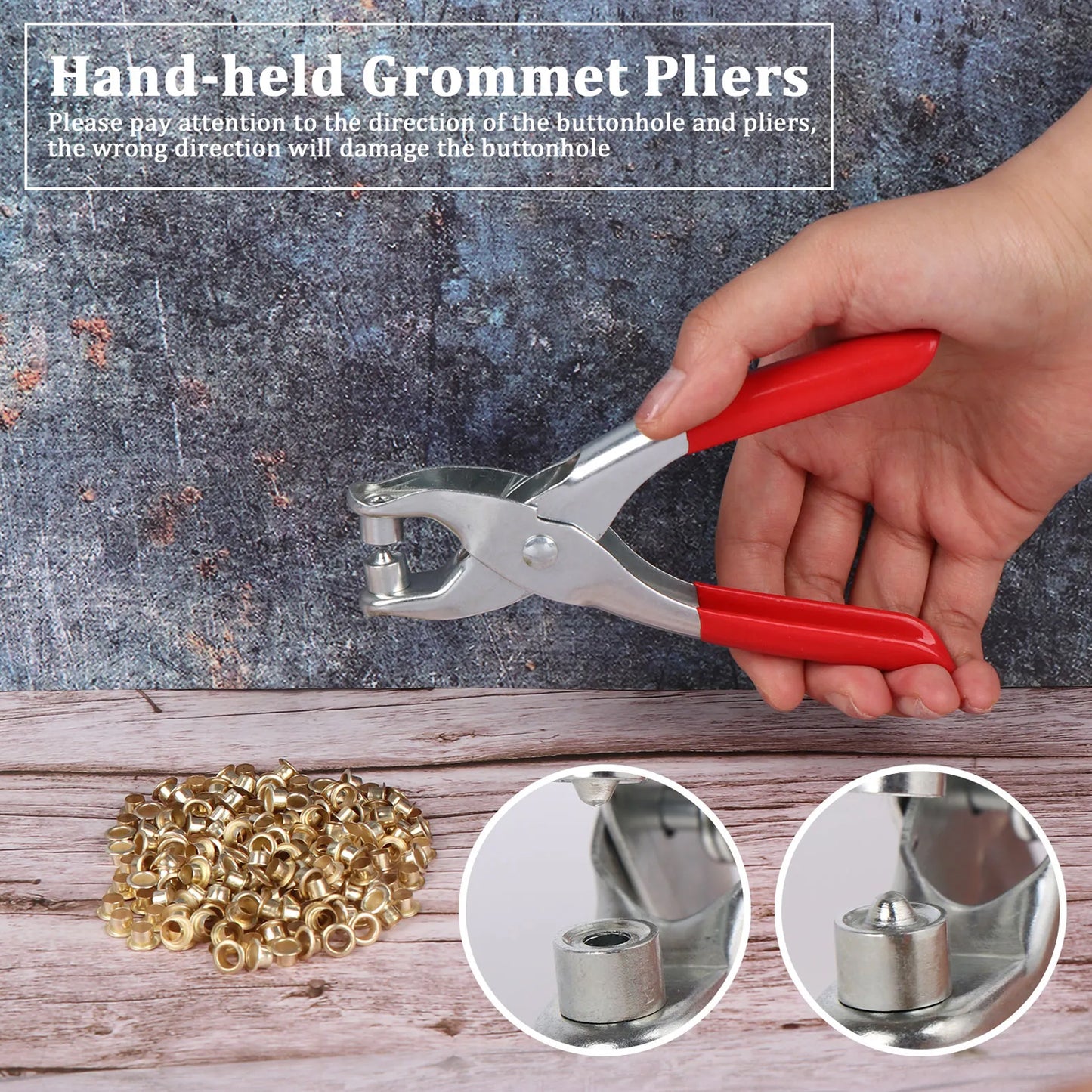 Grommet Setting Tool With 25 Pcs Gold Eyelets Grommets Steel Hole Punch Setter Kit For Leather Canvas All Fabrics Men And Women Clothes Shoes Belts Bags Crafts - LootFaat