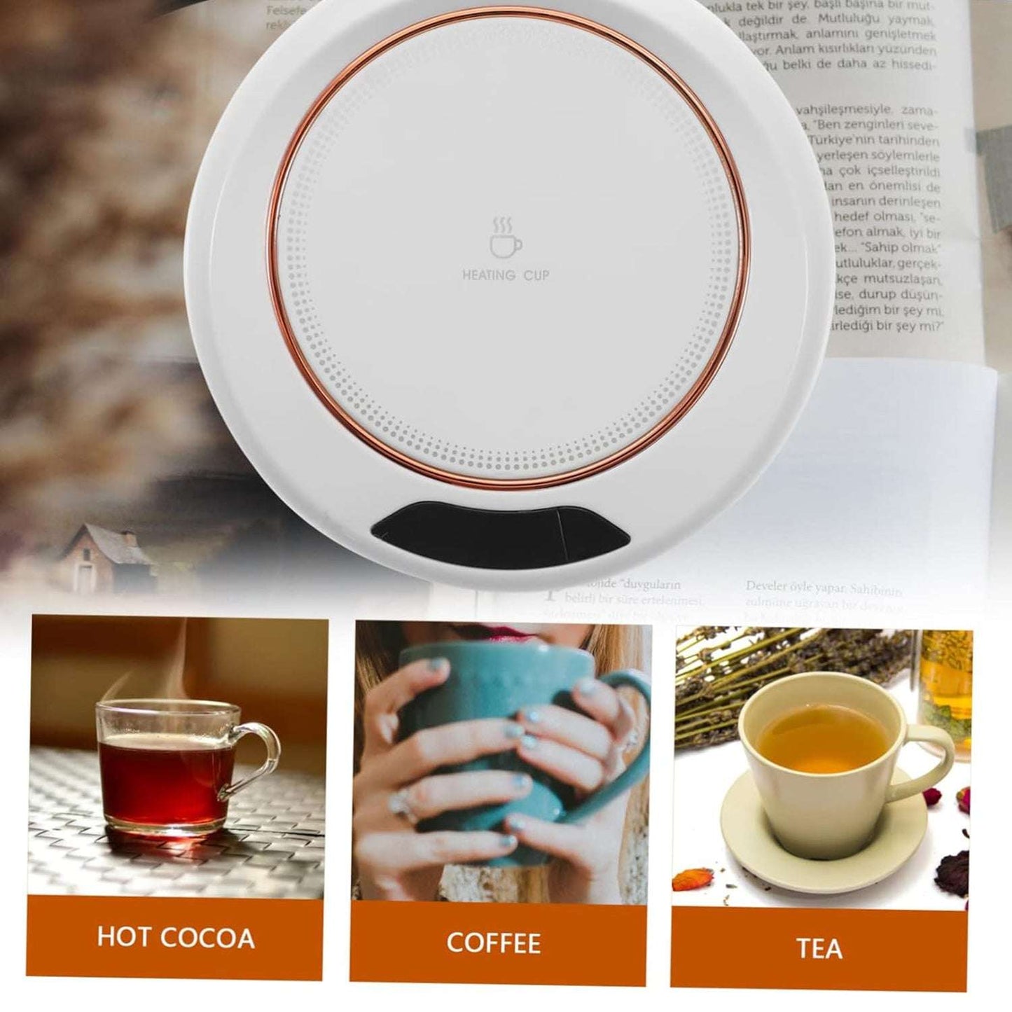 Usb Warm Coaster Heated Coffee Mug Portable Office Desk Portable Cup Heater Coffee Mug Warmer Electric Cup Warmer (1 Pc) - LootFaat