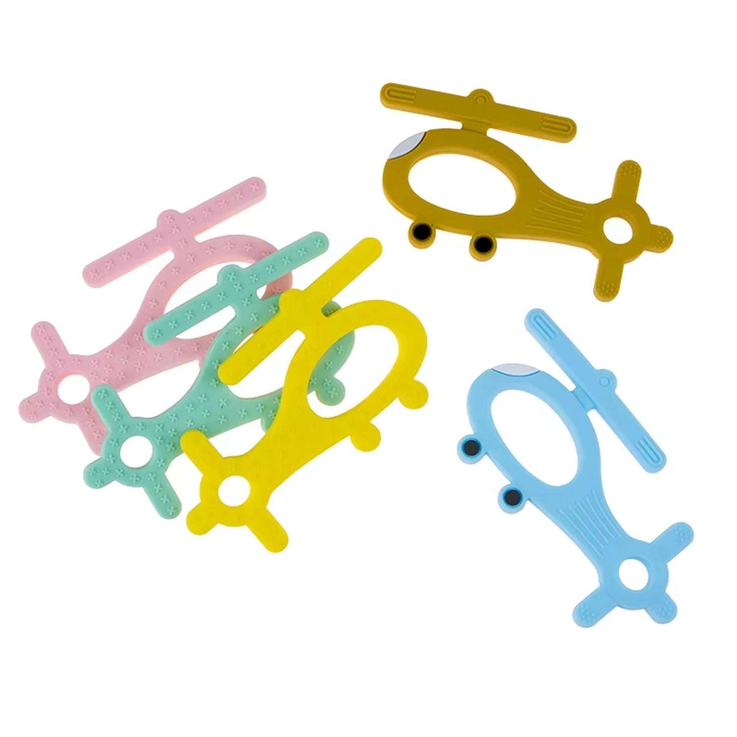 Helicopter Baby Teether - Silicone, BPA-Free, Mixed Color