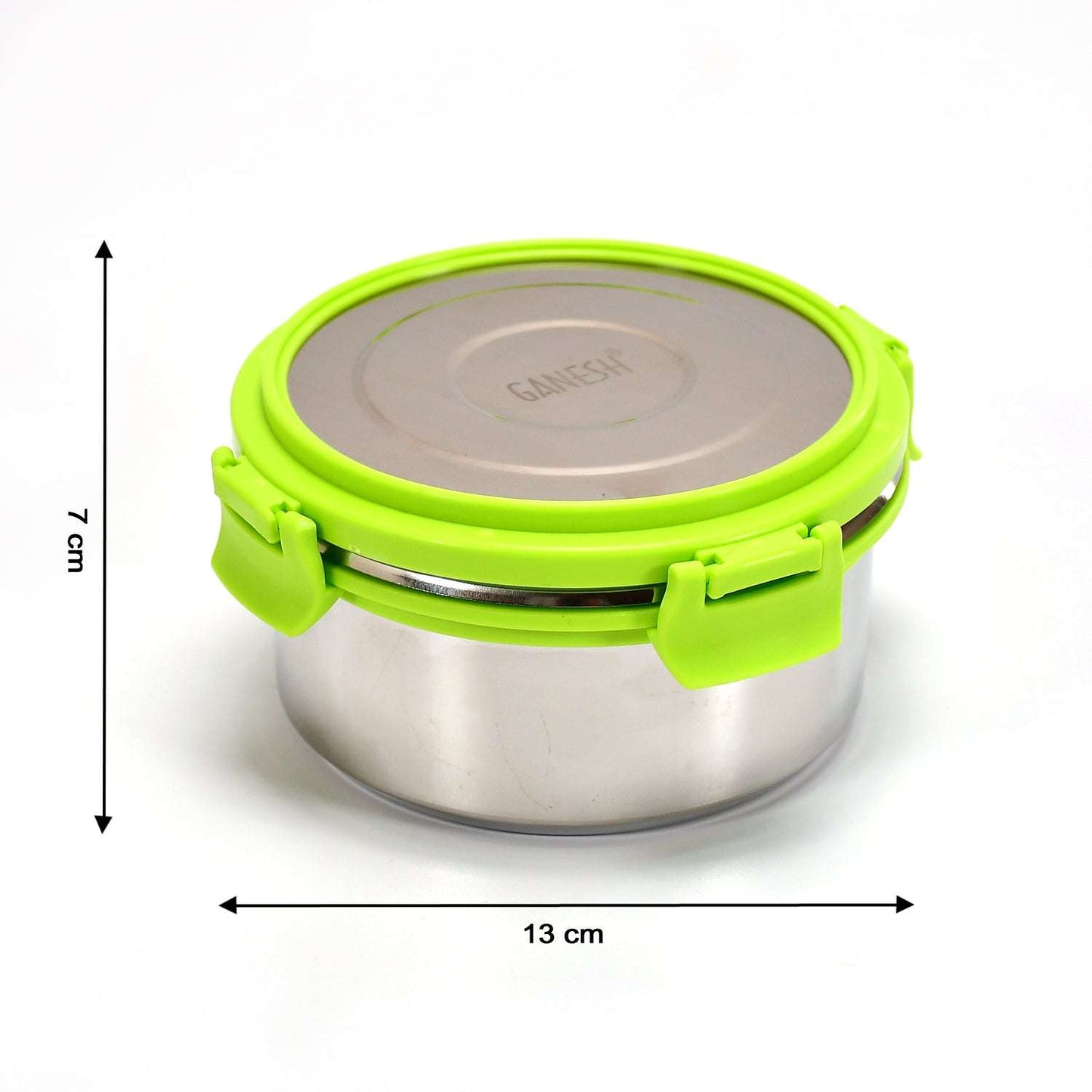 Ganesh Solo Round 400 Stainless Steel Leak Proof Airtight Lunch Pack For Office School Use