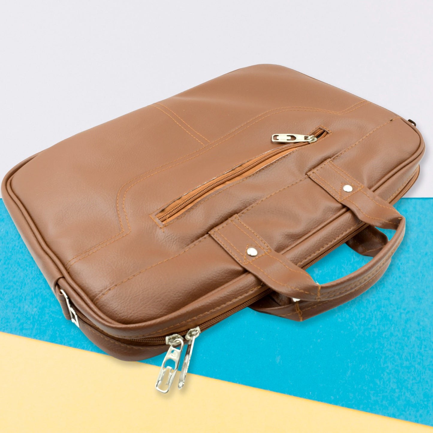 Multipurpose Bag Shoulder Side Bag Office Laptop Faux Leather Executive Formal Laptop Macbook Messenger Office Travel Business Shoulder Hand Sling Bag For Men Women With Multiple Compartments - LootFaat