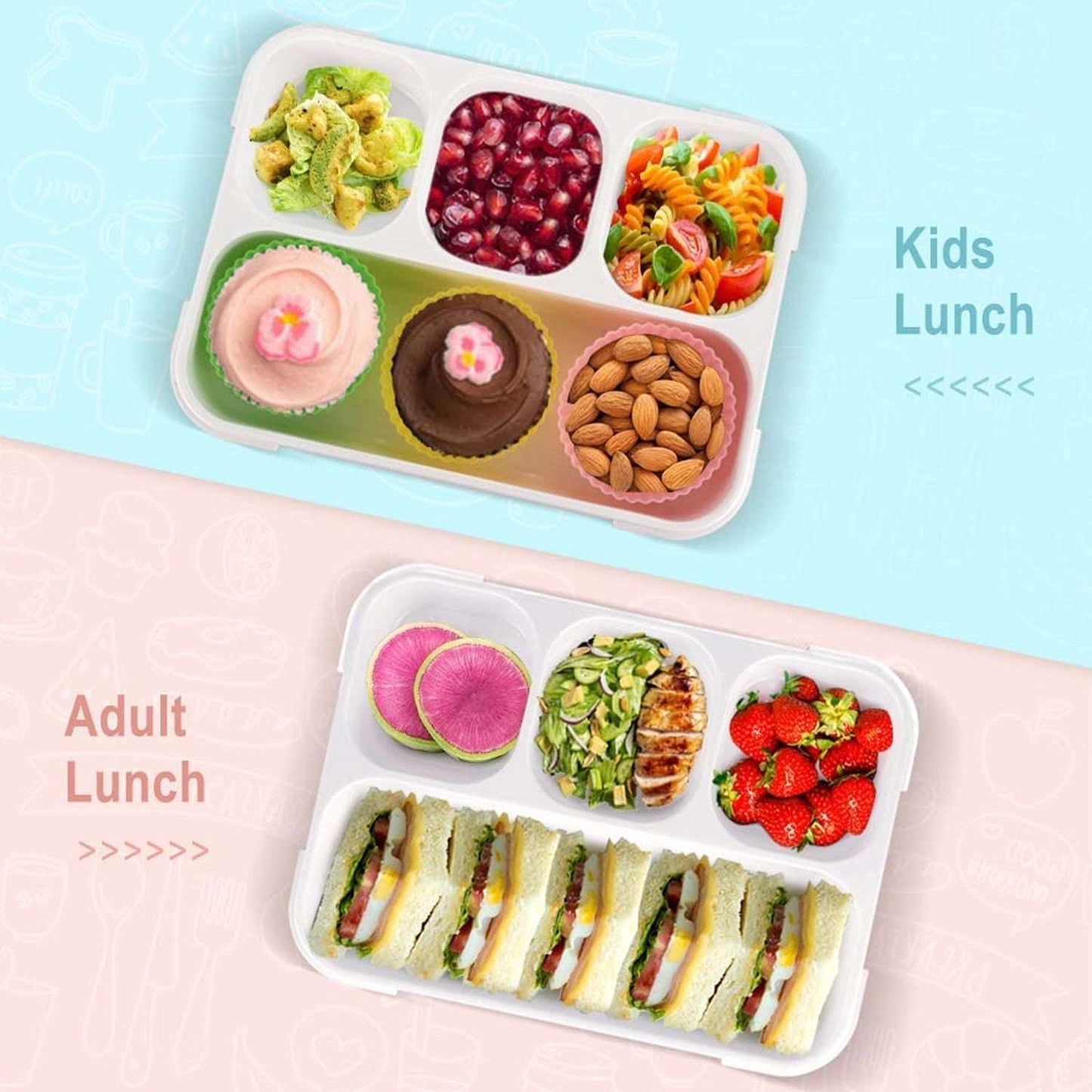 Lunch Box 4 Compartment With Leak Proof Lunch Box For School Office Use - LootFaat