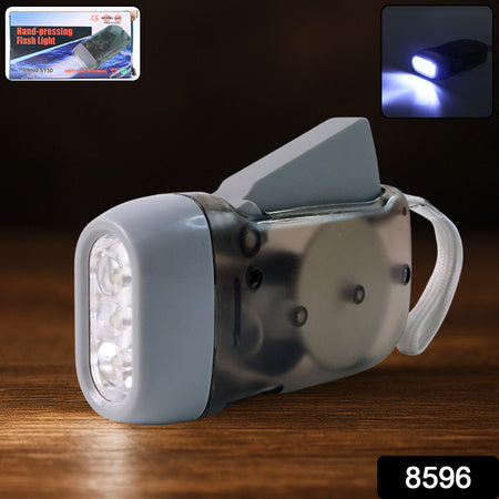 Hand Crank Flashlight - 3 LED Dynamo Torch, Battery-Free Emergency Light