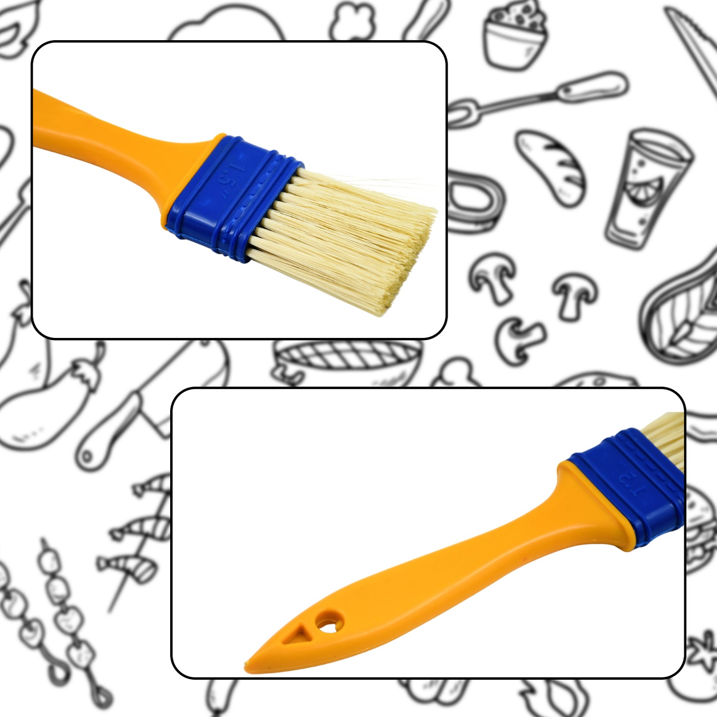 Multifunction Basting Brush For Cooking Pastry Brush Baking Food Butter Brush Dusting Brush For Cooking Grease Brush For Baking Dishwasher Safe Grilling Hairbrush Corn (2 Pcs Set) - LootFaat