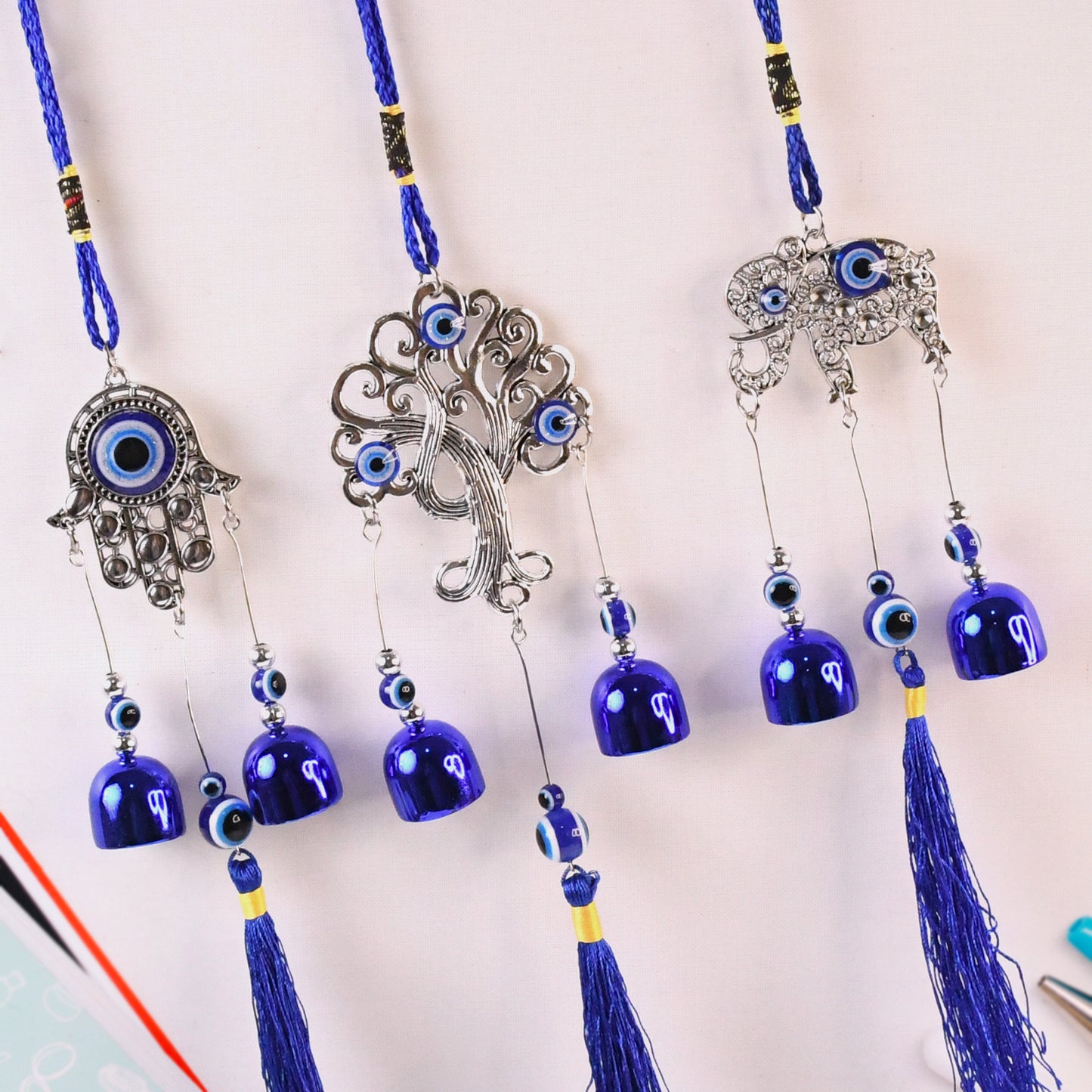 Metal Evil Eye Wind Chime Bells (Mix Design 1 Pc) - LootFaat